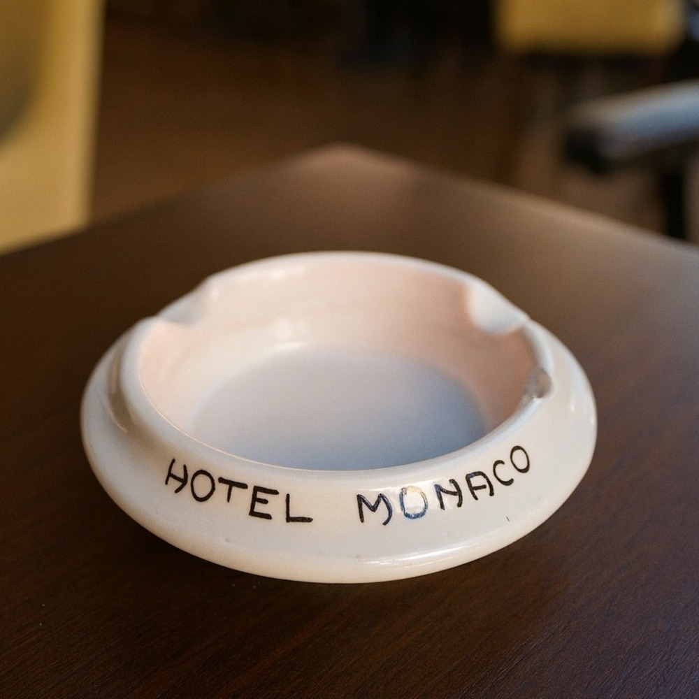 Vintage Hotel Monaco Venezia Ceramic Ashtray Italy Travel Souvenir Retro